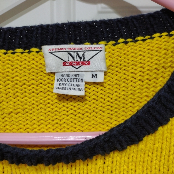 Vtg Neiman Marcus Exclusive Woman's Pullover Sweater Color Block Size Medium - Picture 4 of 7